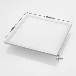 Prios LED-panel Gelora, 40 cm, 4000 K, sølvfarget, aluminium