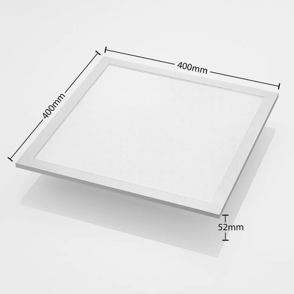Prios LED-panel Gelora, 40 cm, 4000 K, sølvfarget, aluminium