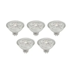 Prios LED-reflektor GU5.3 4.9W 500lm 36° klar 827 sett med 5 stk