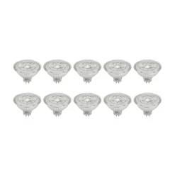 Prios LED-reflektor GU5.3 4.9W 500lm 36° klar 827 sett med 10 stk