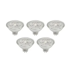 Prios LED-reflektor GU5.3 4.3W 345lm 36° klar 827 sett med 5 stk