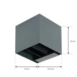 Prios LED-solcellelampe Lius, høyde 15 cm, bevegelsessensor