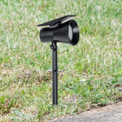 Prios LED-solspotlight Birko, høyde 56 cm, svart, jordspyd