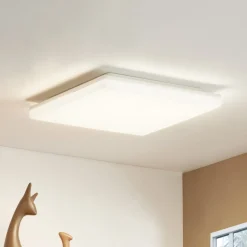 Prios LED-taklampe Artin, 33 cm, hvit, kantet, sensor