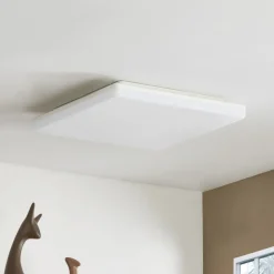 Prios LED-taklampe Artin, 33 cm, hvit, kantet, sensor