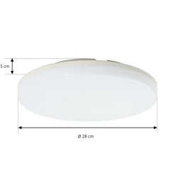 Prios LED-taklampe Artin, Ø 28 cm, hvit, CCT, IP65