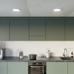 Prios LED-taklampe Aureka, bevegelsessensor, Ø 23 cm, hvit