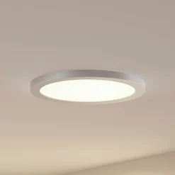Prios LED-taklampe Aureka, Ø 33 cm, sølv, metall
