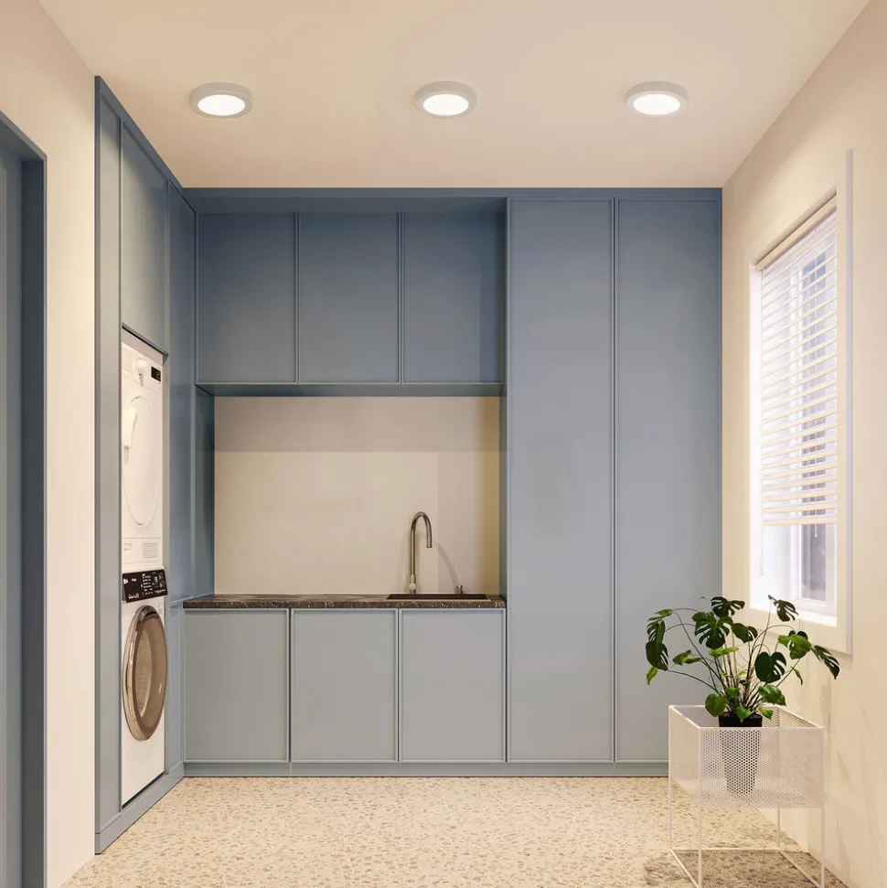 Prios LED-taklampe Edwina, sølv, 23 cm, sett med 2 stk