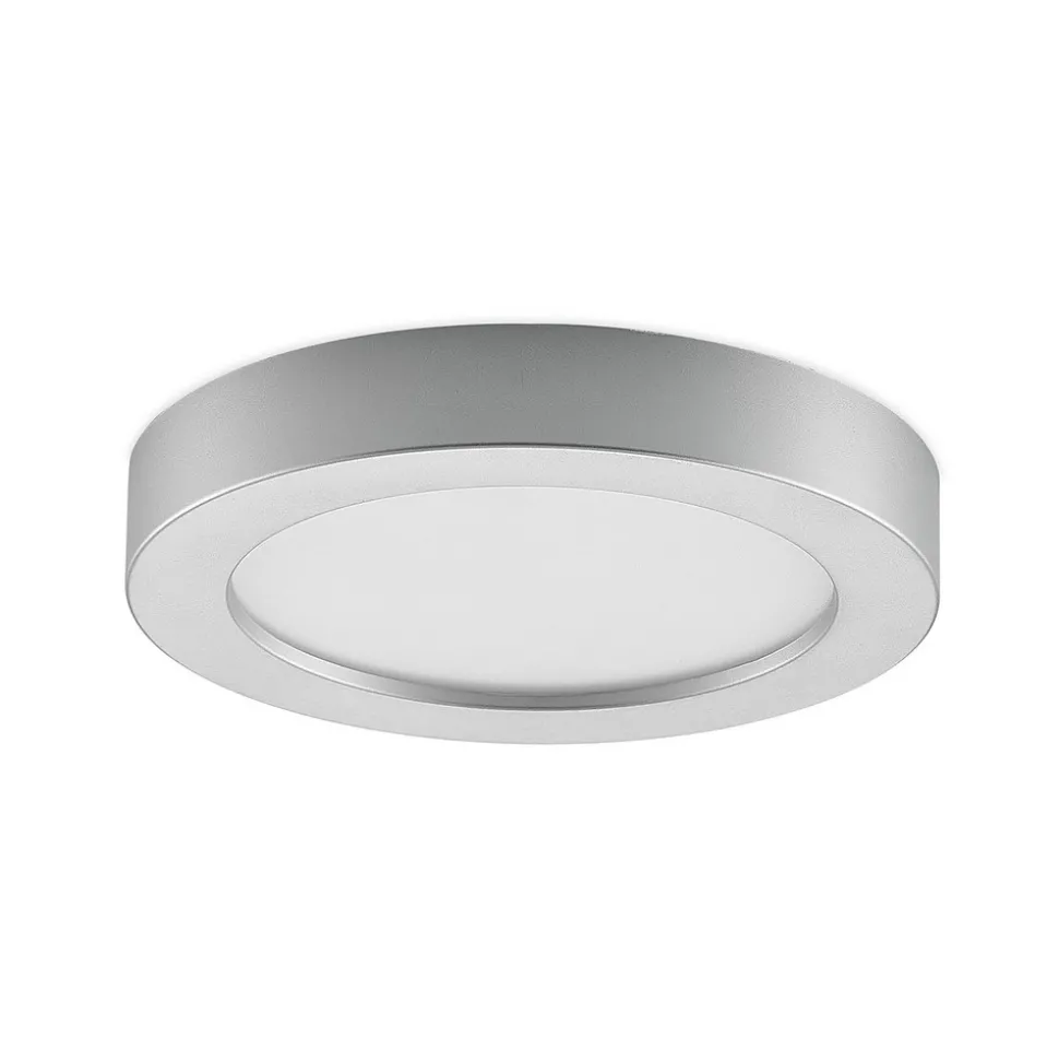 Prios LED-taklampe Edwina, sølv, 23 cm, sett med 2 stk