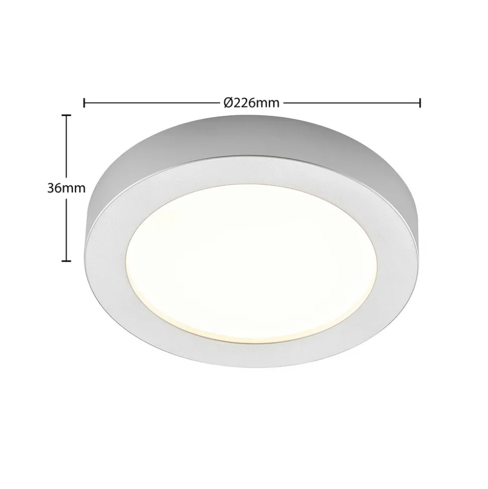 Prios LED-taklampe Edwina, sølv, 23 cm, sett med 2 stk