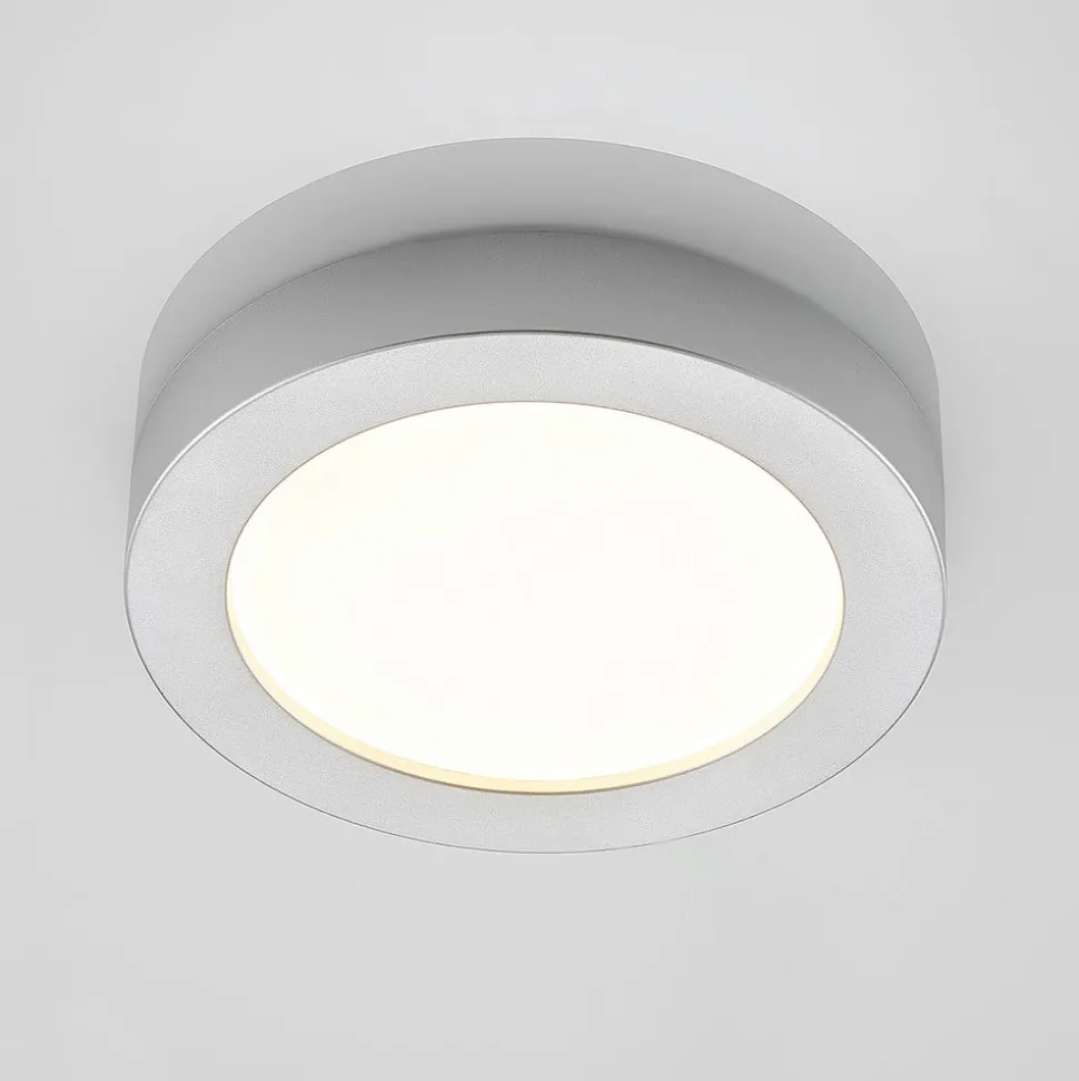Prios LED-taklampe Edwina, sølv, 23 cm, sett med 2 stk