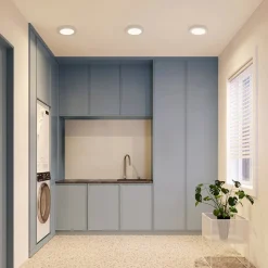 Prios LED-taklampe Edwina, sølv, 23 cm, sett med 3 stk