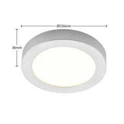 Prios LED-taklampe Edwina, sølv, 23 cm, sett med 3 stk