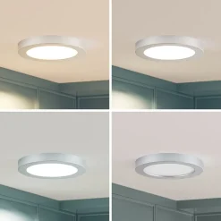 Prios LED-taklampe Edwina, sølv, 23 cm, sett med 3 stk