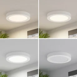 Prios LED-taklampe Edwina, hvit, 25 cm, CCT, IP44