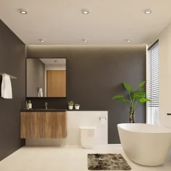 Prios LED-taklampe Edwina, sølv, 12 cm, CCT, IP44