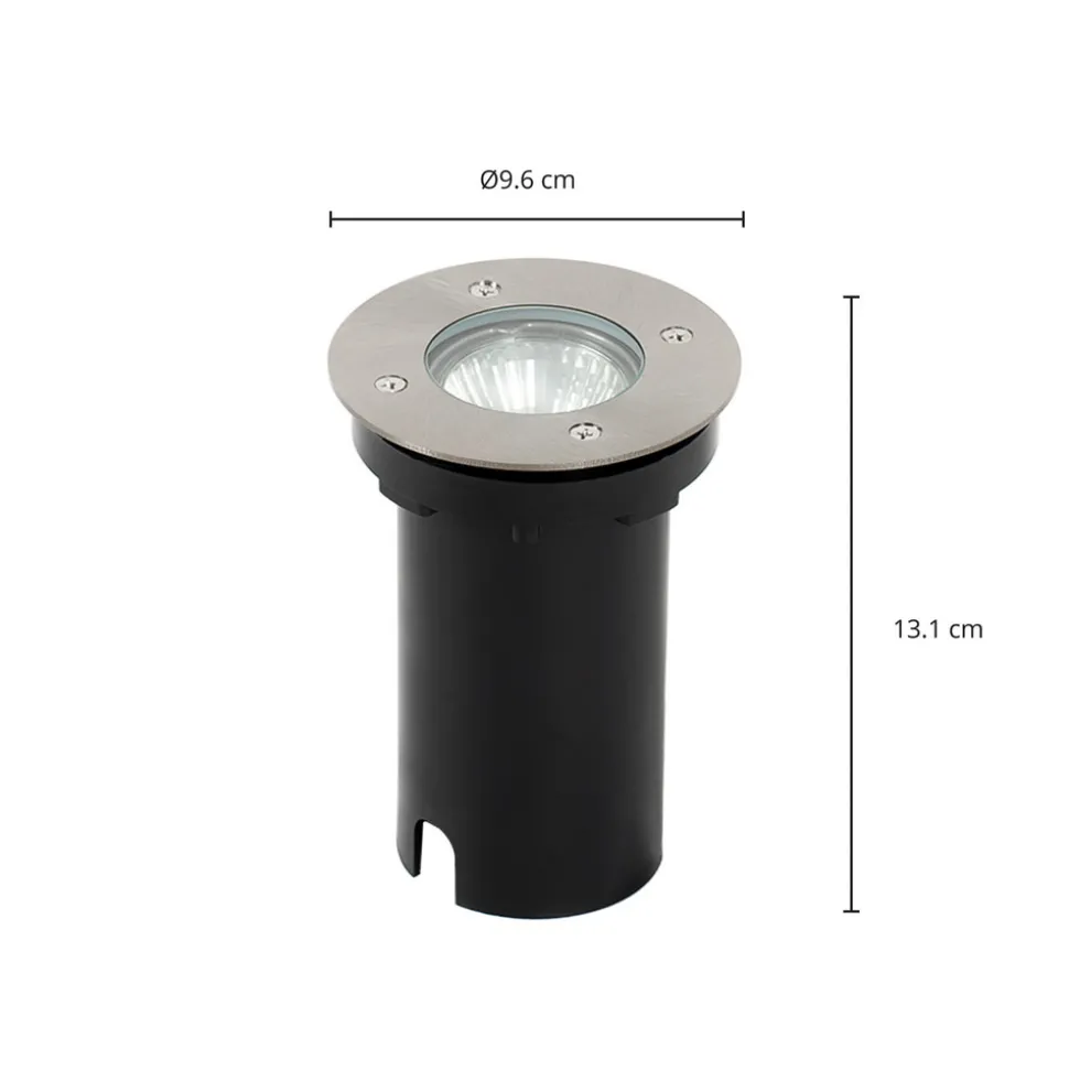 Prios Riya nedfelt lampe, rund, stål