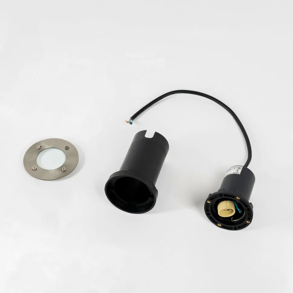 Prios Riya nedfelt lampe, rund, stål