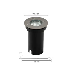 Prios Riya nedfelt lampe, rund, stål