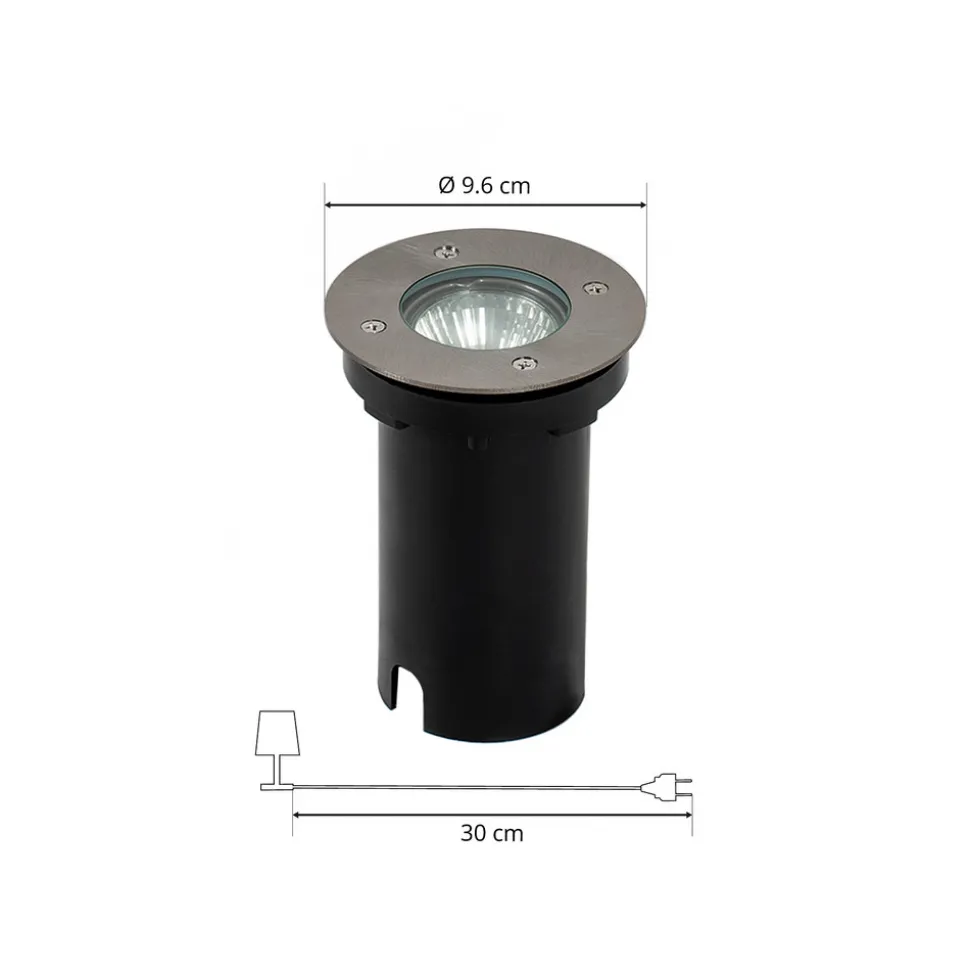 Prios Riya nedfelt lampe, rund, stål