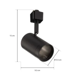 Prios skinnespotlight Jorell, svart, 1 lyskilde, GU10, metall