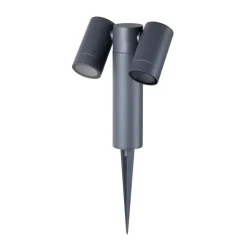 Prios spot med jordspyd Tulimar, 40 cm, svart, 2 lyskilder