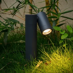 Prios spot med jordspyd Tulimar, høyde 40 cm, antrasitt, aluminium