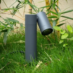 Prios spot med jordspyd Tulimar, høyde 40 cm, antrasitt, aluminium