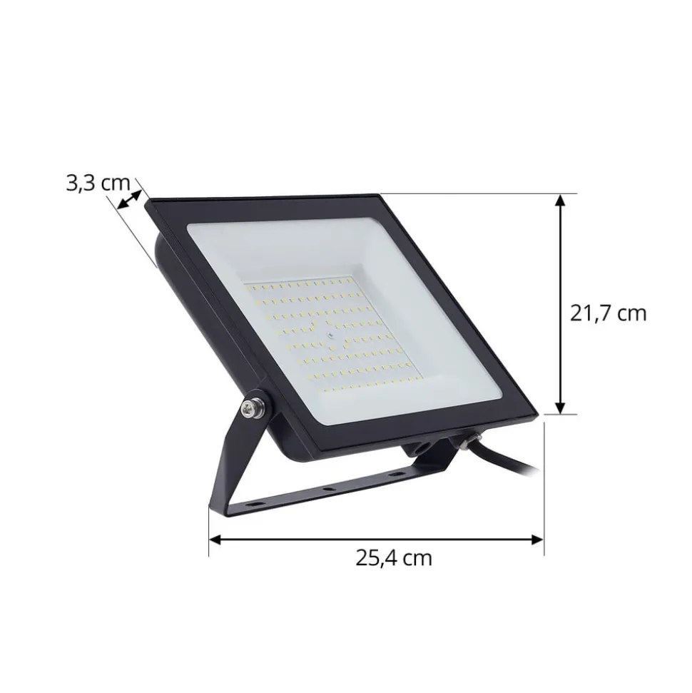 Prios utendørs LED-spot Maikel, 100W, 8000lm, metall