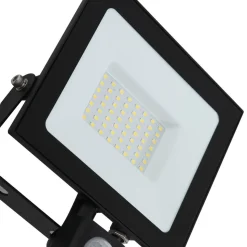 Prios utendørs LED-spot Maikel, 50W, 4000lm, metall, sensor