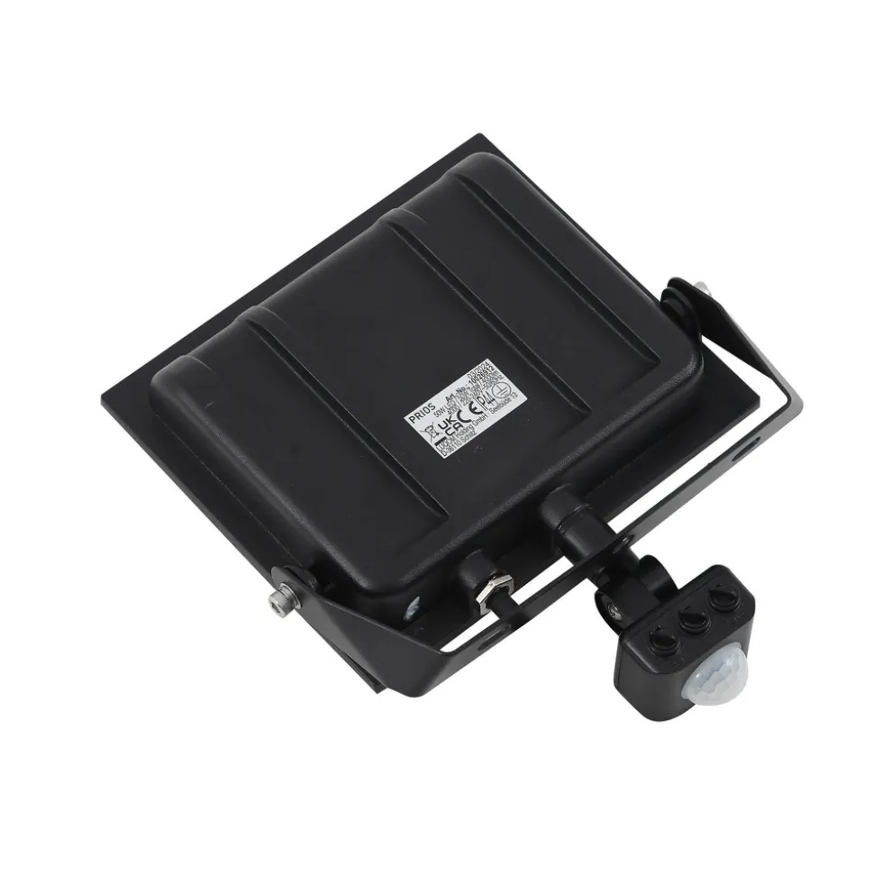 Prios utendørs LED-spot Maikel, 50W, 4000lm, metall, sensor