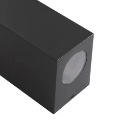 Prios utendørs vegglampe Irfan kantet svart 15,5cm