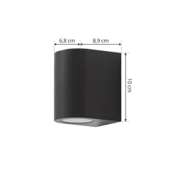 Prios utendørs vegglampe Irfan rund svart 10 cm