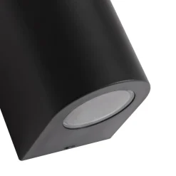 Prios utendørs vegglampe Irfan rund svart 10 cm