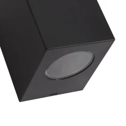 Prios utendørs vegglampe Irfan kantet svart 10 cm