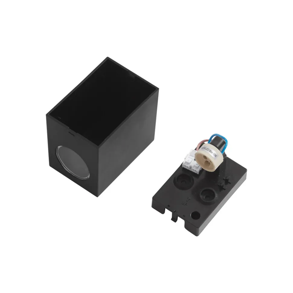 Prios utendørs vegglampe Irfan kantet svart 10 cm