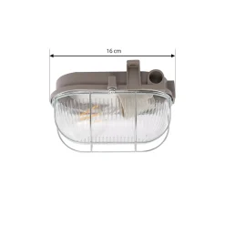 Prios utendørs vegglampe Kirgo, grå, plast, IP44