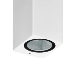 Prios utendørs vegglampe Tetje, hvit, kantet, 16 cm, sett med 4 stk