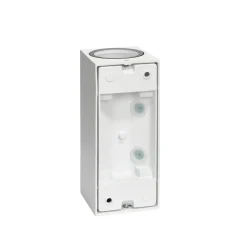 Prios utendørs vegglampe Tetje, hvit, kantet, 16 cm, sett med 4 stk