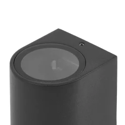 Prios utendørs vegglampe Tetje, svart, rund, 16 cm