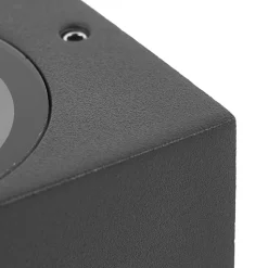 Prios utendørs vegglampe Tetje, svart, rund, 16 cm