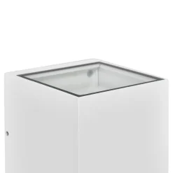 Prios utendørs vegglampe Tetje, hvit, kantet, 11,5 cm