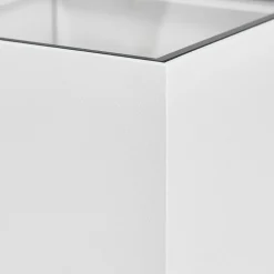 Prios utendørs vegglampe Tetje, hvit, kantet, 11,5 cm