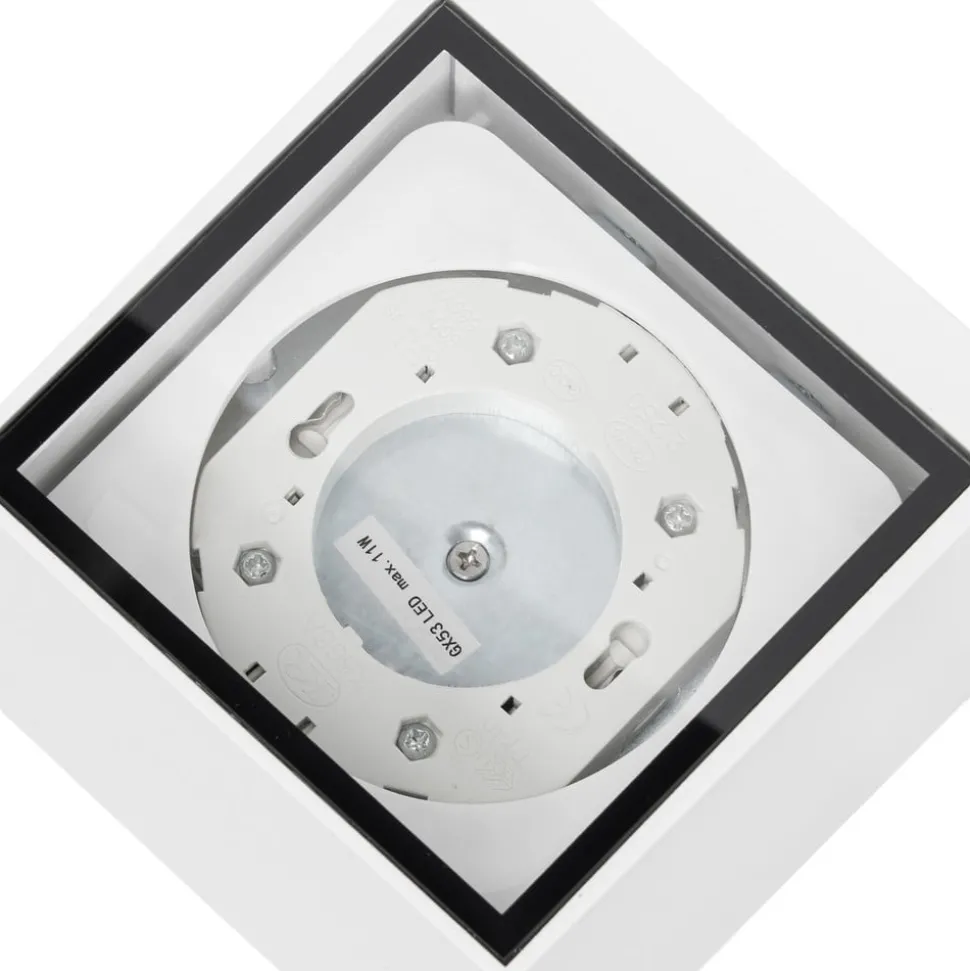 Prios utendørs vegglampe Tetje, hvit, kantet, 11,5 cm