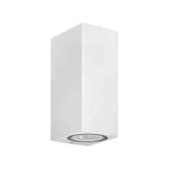 Prios utendørs vegglampe Tetje, hvit, kantet, 16 cm