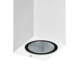 Prios utendørs vegglampe Tetje, hvit, kantet, 16 cm