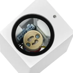 Prios utendørs vegglampe Tetje, hvit, kantet, 16 cm