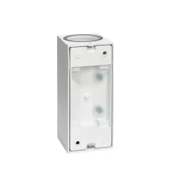 Prios utendørs vegglampe Tetje, hvit, kantet, 16 cm