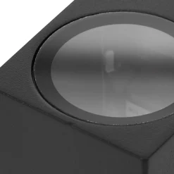 Prios utendørs vegglampe Tetje, svart, kantet, 16 cm